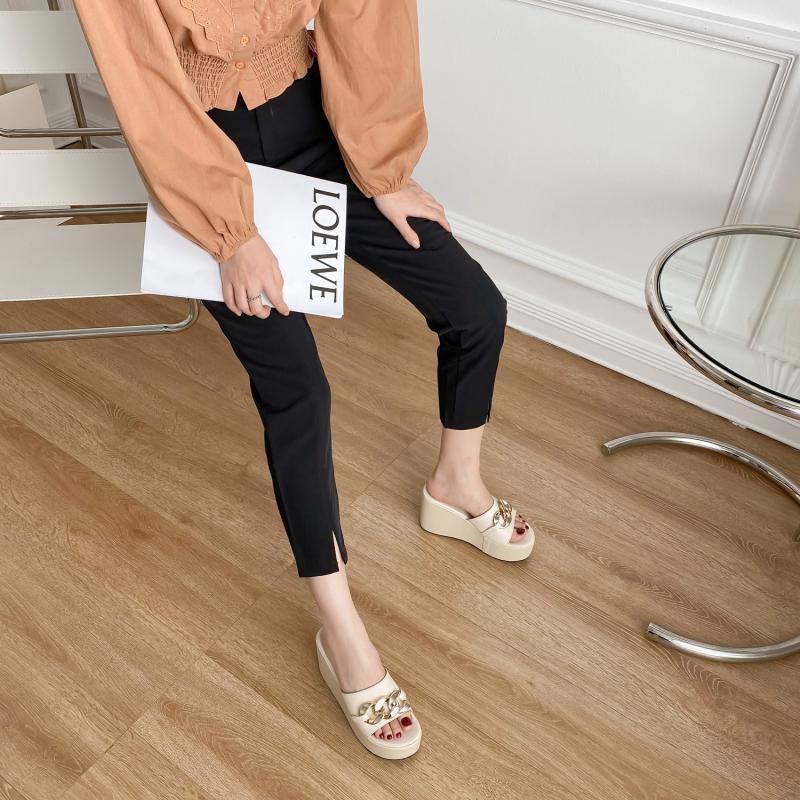 Platform Heels for Women Summer Fashion High Heel Peep-Toe Slippers