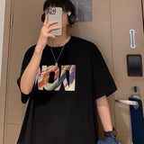 Men T-Shirts Loose Printed Half Sleeve