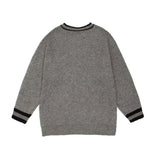 Men Sweater Embroidery Letter Color Matching Sweater Men's Pullover Top