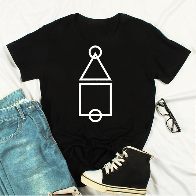 Squid Game Costume Printed Short Sleeve Pullover Short Sleeve T-shirt