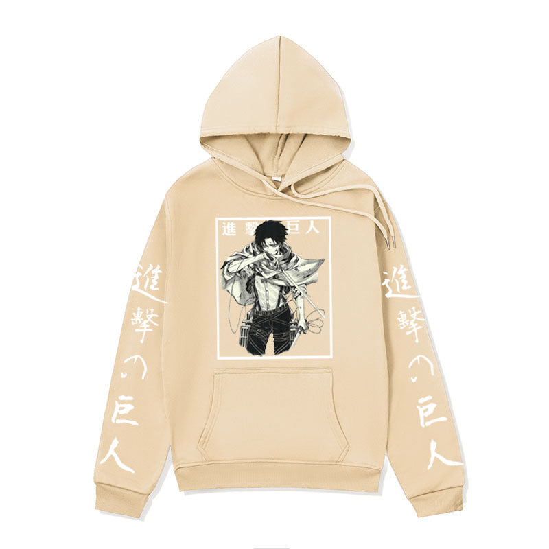 Anime Hoddies Autumn and Winter Fleece-Lined Hoodie Sun Man Attack on Titan Series Hoodie