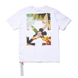 Off White T Shirt Male And Female Couples Wear Loose Ow Short Sleeve Tshirt Off Mickey Arrow Couple Half Sleeve Owt