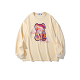 Man Fall Outfits Autumn Winter Sweater Men's and Women's Loose Bear Printed Student Casual Top