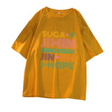 BTS Proof T Shirt Short Sleeve Korean T-shirt Bullet-Proof Youth League Member Name Peripheral Support Song-Promotion Costume Same Style Short-Sleeved T-shirt