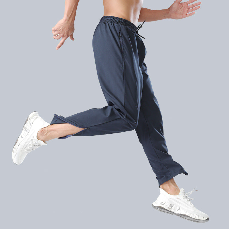 Sweat Wicking Pants Breathable Loose Zip Quick-Dry Pants