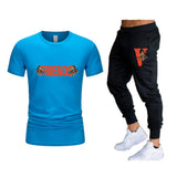 Vlone T Shirts & Pants 2 Piece Set Sports Short Sleeve Men'S Summer T-Shirt Casual