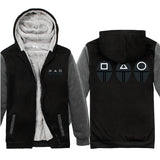 Squid Game Costume Pattern Printed Thickening Zipper Hooded Sweater