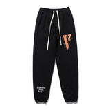 Vlone Pant Butterfly Large V Printed Men And Women Terry Shorts