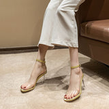 Nude Strappy Heels Summer Sandals High Heels