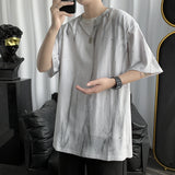 Men T-Shirts Tie-Dyed Dark Printed Loose