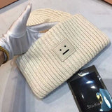 Winter Hats Wool Knitted Smiley Hat Woolen Cap