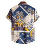 Camp Collar Shirt Ethnic Print