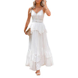Burgundy Dress Formal Summer Women's Clothing V-neck Stitching Irregular Swing Dress