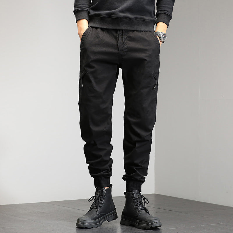 Cuffed Cargo Pants Men's Summer Loose Casual Trousers