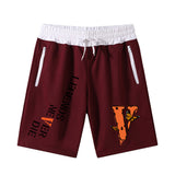 Vlone Shorts Printed Shorts Men'S Summer Cotton Casual Beach Pants
