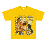 Film Star T Shirt Summer Loose Heavy round Neck Street T-shirt Men and Women