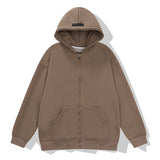 Kanye West Sunday Service Hoodie Fog Three-Dimensional Flocking Brushed Hoody Zipper Cardigan