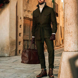 Mens Winter Coats Man Fall Outfits Men's Jacket Solid Color Slim Stand Collar Woolen Coat Men's Autumn