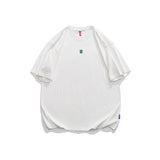 Men T Shitrs Fortune Letter Embroidered Crew Neck