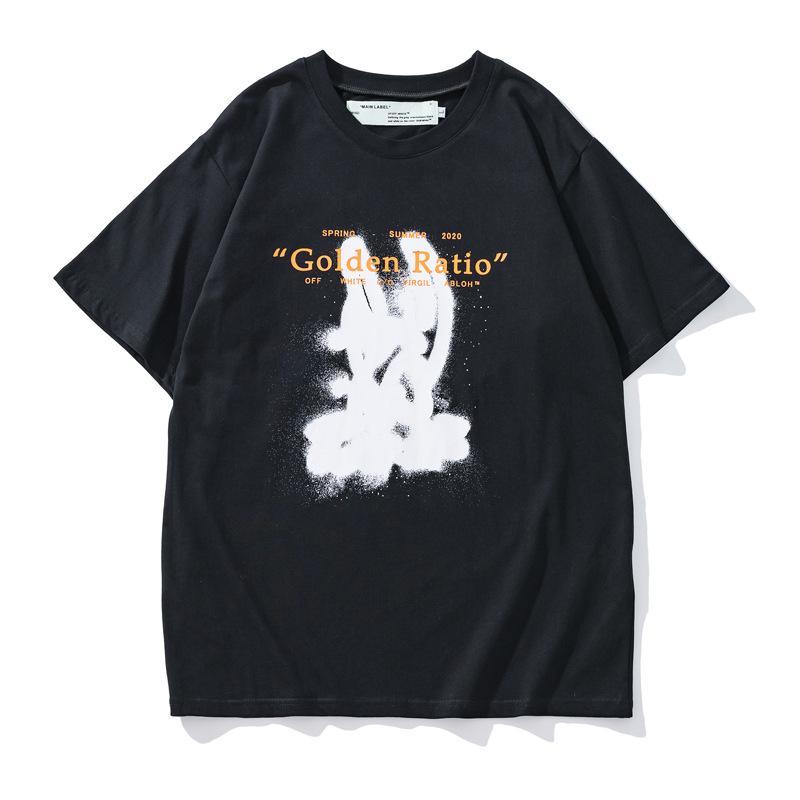 Off White T Shirt Spring/Summer Graffiti Short Sleeve Ow Hand Spray Arrow Print Tshirt Cotton Owt
