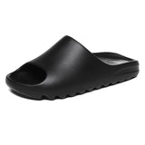 Mens Slide Summer Slippers Peep Toe Couple Sandals Fashionable Breathable Outdoor Beach Shoes