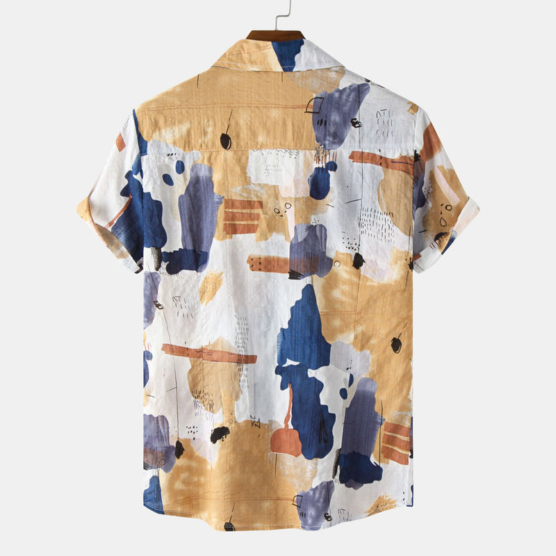 Camp Collar Shirt Printed Short Sleeve Shirt