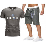 Vlone T Shirts & Shorts 2 Piece Set Rose Large V Printed Men'S And Women'S Loose Short-Sleeved T-Shirt