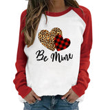 Valentine's Day T Shirt Long Sleeve Women Crew Neck Cotton Long Sleeve Women