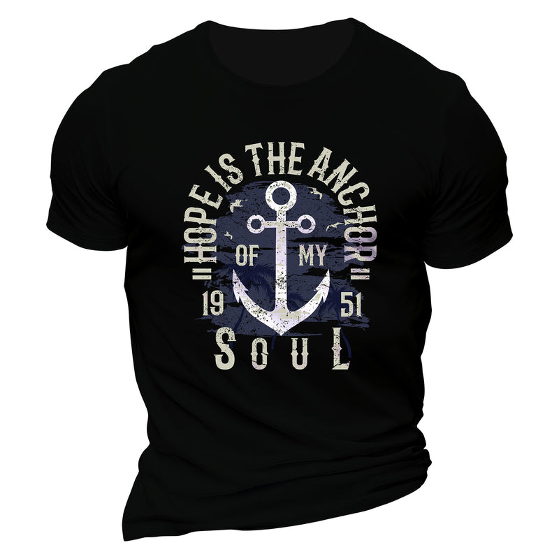Man T Shirt Cotton round Neck Heat Transfer Patch Short Sleeve Shirt