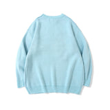 Men Sweater Cartoon Fun Spoof Brocade Sweater Men's Loose round Neck Sweater