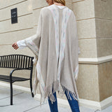 Women Cardigan Knit Sweater Autumn and Winter Women's Striped Sweater