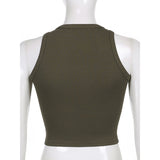 Vintage Y2g Shirts Women's round Neck Sleeveless Printed Women's T-shirt