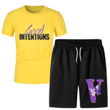 Vlone T Shirts & Shorts 2 Piece Set Short Sleeve T-Shirt Sports Summer