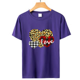 Valentine's Day T Shirt Men's and Women's Heart Printing Pullover Cotton Short Sleeve Women's T-shirt