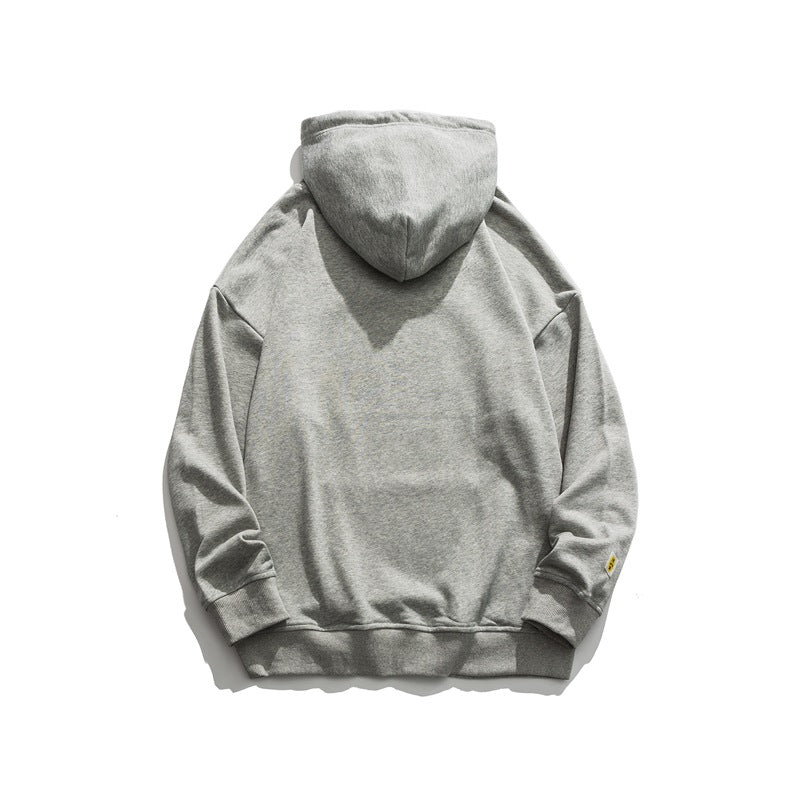 Man Fall Outfis Simple Cartoon Printed Casual Hooded Sweater Loose Pullover