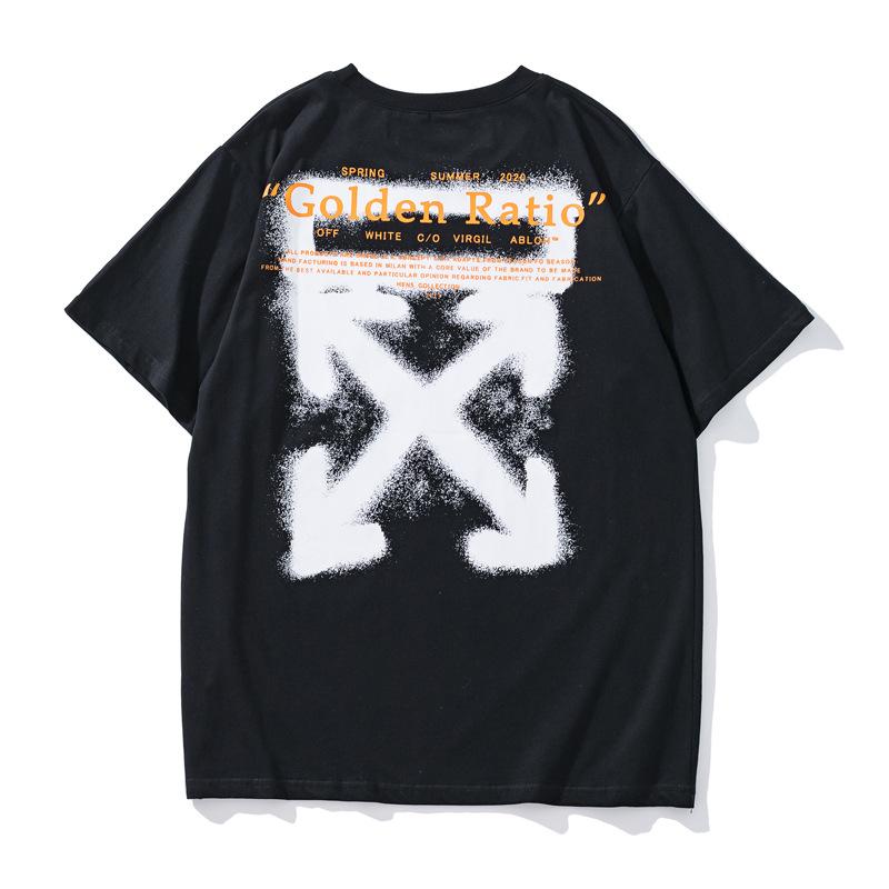 Off White T Shirt Spring/Summer Graffiti Short Sleeve Ow Hand Spray Arrow Print Tshirt Cotton Owt