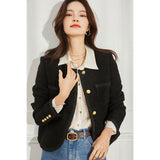 Gloria Vanderbilt Single-Breasted Handsome round Neck Coat