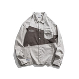 Man Fall Outfis Autumn Color Matching Casual Workwear Jacket Boys Loose Top Coat