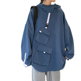 Men's Jackets Autumn Clothing Men's Multi-Pocket Workwear Loose Sweater plus Size