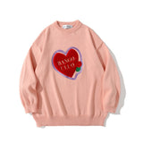 Men Sweater Towel Embroidery Love Sweater Men Street Tide Brand Loose Round Neck Sweater