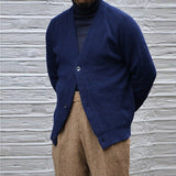 Men Winter Coats Man Fall Outfits Autumn Knitted Cardigan Male V-neck Slim Solid Color Knitted Coat Men's Clothing