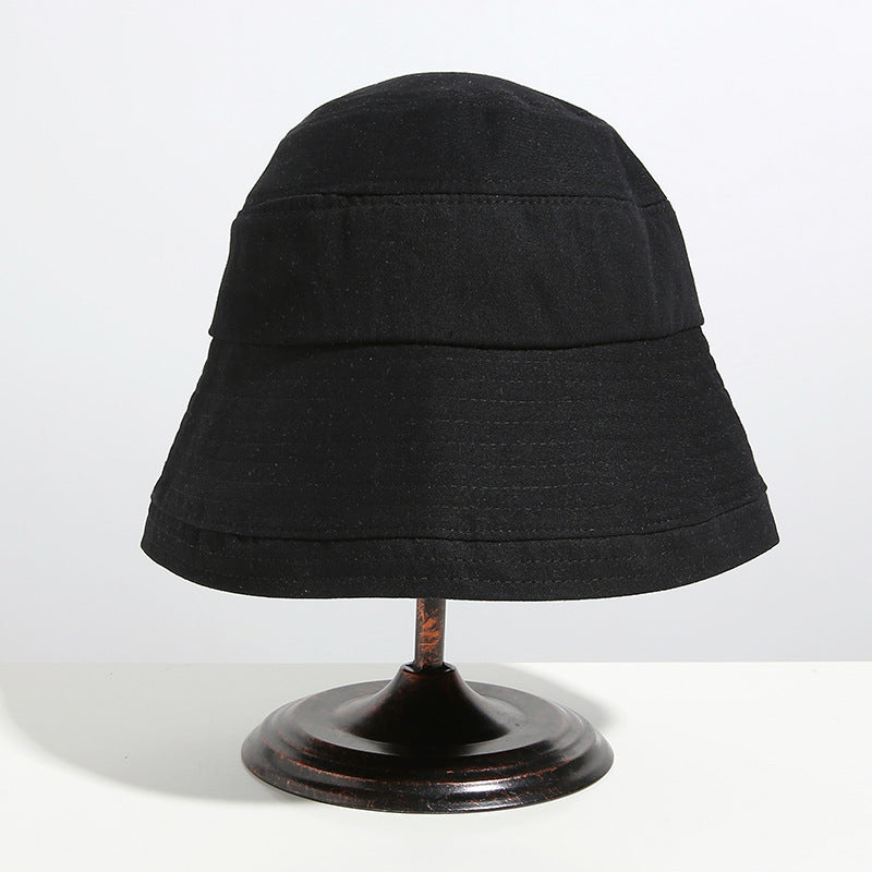 Women Bucket Hat Fisherman Cover Face Solid Color Wide Brim Bucket