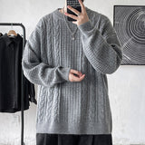 Men's Sweatshirt Fall Winter Men's round Neck Sweater Loose