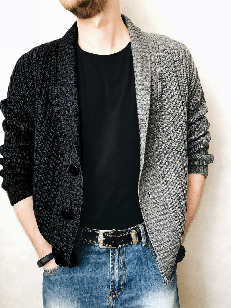 Men's Jackets Men's Autumn Stitching V-neck Loose plus Size