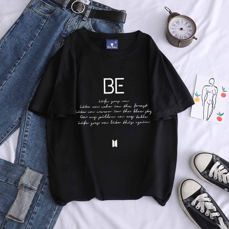 BTS Proof T Shirt Summer Loose Cotton T Top for Women