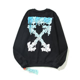 Off White Sweatshirts Dissolved Gradient Arrow Round Neck Sweater Loose Bottoming Shirt