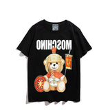 Moschino T Shirt Teddy Bear Pattern Quick-Drying Loose Short Sleeve