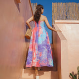 Coachella Music Festival Outfits A- line Tube Top Dress Vacation Beach Dress