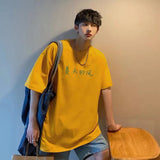 Men T-Shirts Loose Half Sleeve Print