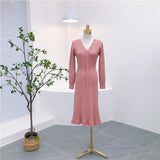MIDI Mauve Cocktail Dress Autumn and Winter Dress Inner Dress Women